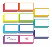 Etiqueta magnética para nombre, 55 piezas de borrado en seco, reutilizables, con marco de neón arcoíris en 11 colores para pizarras blancas, taquillas, oficina, hogar (cada uno mide 2x1 pulgadas)