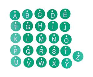 Etiqueta numerada de colmena, 26 piezas marcador de etiqueta numerada de colmena etiqueta de colmena redonda con letras, suministros de apicultura multiusos(Verde)