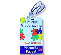 Etiqueta oculta para bolsa de discapacidad, tarjeta de identificación de PVC, insignia, conciencia de discapacidad, autismo