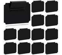 Etiqueta para Cestas, 20 Pcs Clips de Etiquetas de Extraíbles con 1 Marcadore de Tiza Blanca, Mini Pizarra Portaetiquetas para Despensa Caja de Almacenaje Estantería, 9x7cm, Negro
