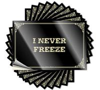 Etiqueta para decoración de bar al aire libre, con texto en inglés "I Never Freeze & Toolbox", fácil de aplicar, calcomanías para vasos impermeables (8 x 12 cm, 5 unidades)