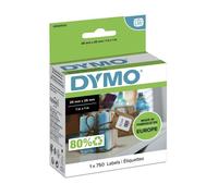 Dymo S0929120 etiqueta cuadrada negro sobre blanco 25 x 25mm