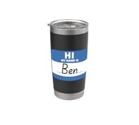 Etiqueta Para Nombre Hola, mi nombre es Ben. Vaso térmico de acero inoxidable de doble pared