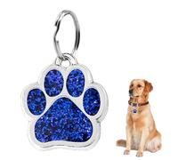 Etiqueta para perro en forma de pata de perro, etiqueta no personalizable para perros y gatos pequeños y medianos, con un tamaño de 25mm x 27mm, etiqueta para nombre de perro y gato (azul).