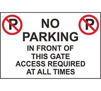 Etiqueta - Seguridad - Advertencia - NO PARKING IN FRONT GATES AT ANY TIME ACCESS REQUIRED SIGN 30x20 cm