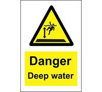 Etiqueta - Seguridad - Advertencia - Señal de seguridad de agua profunda peligro 30x20 cm - oficina, empresa, escuela, hotel