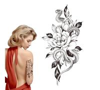 Etiqueta Temporal De 15 Días,Tatuaje Temporal De Flores | Pegatina de animales impermeable de 15 días,Suministros para fiestas de tatuajes oscuros, duraderos para mujeres, niñas y adultos