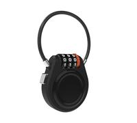 Etiqueta y soporte para rastreador con cerradura de combinación, funda para rastreador GPS con cable seguro, cerradura de equipaje para artículos esenciales de viaje, maleta, mochila (negro