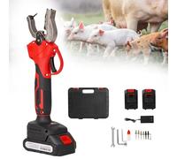 Etiquetador de oreja inalámbrico que funciona con pilas for ganado vacas cerdos ovejas cabras 2 pilas de 1300mAh 6 agujas y caja de almacenamiento incluidas