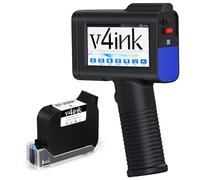 Etiquetadora portátil de Impresora de Mano v4ink BT-HH6105B2 Uso para código QR Fecha de código de Barras Logo Número de Serie de lotes Impresión en Caja de Bolsa de Vidrio Tela de Madera de plástico