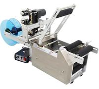 Etiquetadora Semiautomática para Botellas Redondas, Aplicador De 50 W, Compatible con Botellas De 12 A 90 Mm (0,47 A 3,54 Pulgadas), Etiquetadora De Sobremesa De Acero Inoxidable con Impresora