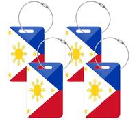 Etiquetas acrílicas para equipaje, etiquetas de equipaje de viaje, 2 unidades, tamaño mediano, 4 banderas nacionales de Filipinas