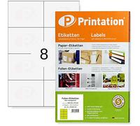 Etiquetas adhesivas 105 x 74 mm cristal transparente autoadhesivo en hoja DIN A4-2x4 etiquetas/página 80 pegatinas 105x74 resistente a la intemperie - lámina adhesiva imprimible con impresora láser