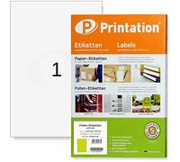 Etiquetas adhesivas 210 x 297 mm WEATHERPROOF blanco mate en hoja DIN A4-1 etiqueta/hoja - 10 etiquetas adhesivas 210x297 autoadhesivas - película adhesiva imprimible con impresora láser