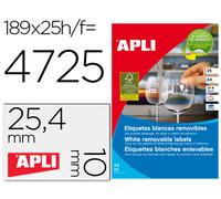 Etiquetas Adhesivas Apli 10198 Formato 254X10 mm Desmontable para Imprimir (25 Hojas)