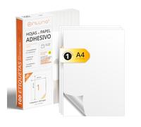 Etiquetas Adhesivas Blancas, Crea tus Pegatinas Personalizadas para cualquier Superficie, Papel A4 Adhesivo Seguro, Etiqueta Adhesiva para Imprimir - Ofituria (1 por hoja, 100h)