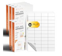 Etiquetas Adhesivas Blancas, Crea tus Pegatinas Personalizadas para cualquier Superficie, Papel A4 Adhesivo Seguro, Etiqueta Adhesiva para Imprimir - Ofituria (44 por hoja, 500h)