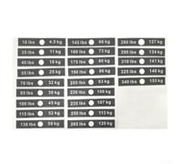 Etiquetas adhesivas de peso, etiquetas de apilamiento de peso, calcomanías de peso para equipos de fitness, 4,5 kg a 155 kg, para pilas de pesas de gimnasio, mancuernas y barras