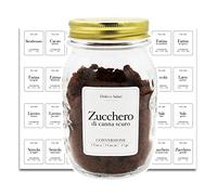 Etiquetas adhesivas dulces y salados en italiano para despensa, tarros de cocina, elegantes, de material impermeable, lavable, con tabla de conversión