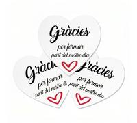 Etiquetas Adhesivas en Catalán ¨Gràcies per formr part del nostre dia¨ 5 cm, Pegatinas de agradecimiento para Detalles, Bodas, Cumpleaños, Eventos y Regalos - 50 Etiquetas