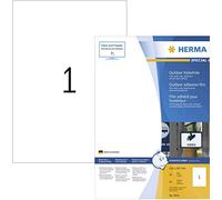 Herma Etiquetas adhesivas 9501 – Paquete 50 210x297 mm, ultrarresistentes, impermeables, blanco mate