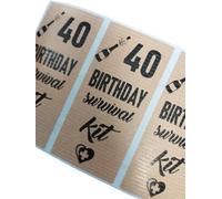 Etiquetas adhesivas kraft para kits de supervivencia ¨40 BIRTHDAY SURVIVAL KIT¨