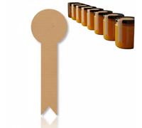 Etiquetas Adhesivas Kraft para Precinto 13 x 4,3 cm - Rollo de 100 Unidades - Cierre para Conservas, Botes, Bolsas y Packaging Artesanal - Papel Kraft Marrón, Adhesivo Fuerte