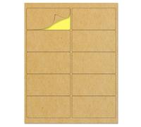 Etiquetas adhesivas kraft tama o carta de 4"" x 2"" con plantillas de impresi n - Paquete de 300 hojas