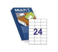 Etiquetas adhesivas multi3 10518 - 70*37mm - cantos rectos - 500 hojas - apli