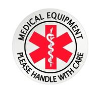 Etiquetas adhesivas para equipaje, mango de 10 cm con adhesivo de cuidado para suministros médicos, equipo médico frágil en el interior, 10 unidades