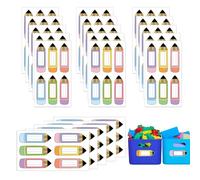 Etiquetas Adhesivas para Nombre | 120 Unidades 9x3cm Adhesivo Reutilizable - Etiquetas Identificativas con Lápiz para Niños en el Aula,para, conferencias, eventos, tablones de anuncios, niños y