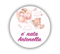 Etiquetas adhesivas personalizadas para nacimiento, bautizo, cumpleaños, personalizable aquí con nombre, frase, fecha, etiquetas adhesivas para invitaciones, cajas, bolsas, bomboneras, regalos (Baby