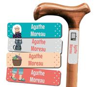 Etiquetas adhesivas personalizadas. Pegatinas con nombre para identificar objetos. Tamaño 6 x 1,7 cm (ABUELA MODERNA, 100 Etiquetas)