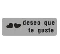 Etiquetas Adhesivas Plateadas 'Deseo que te guste', 5,5 x 2 cm, 500 Unidades, Decoración para Joyería(A990228)