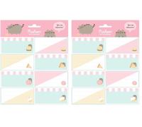 Etiquetas adhesivas Pusheen Foodie collection - Pegatinas libro nombres/Pack etiquetas escolares - Papeleria Pusheen - Vuelta al cole material escolar - Producto con licencia oficial (Paquete de 2)