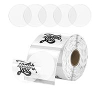 Etiquetas Adhesivas Térmicas, Etiquetas Térmicas Doradas Circulares, Pegatina Térmica Directa Circular, Etiquetas Térmicas Transparentes para Nombre, Precio, Dirección (Blanco 400PCS 50 * 50mm)