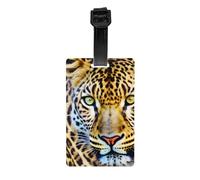 Etiquetas amarillas para maletas con estampado de leopardo para maletas, etiquetas duraderas para bolsas fáciles de reconocer, esenciales para viajar