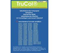 Etiquetas autoadhesivas acabado brillante blanco en el Gran variedad de formatos. 100 hojas DIN A4, 160 g/m² sólo apto para impresora láser y fotocopiadora 99,1x33,9