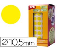 Gomets Autoadhesivos Circulares 10,5Mm Amarillo Rollo De 5192 Unidades