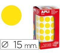Gomets Autoadhesivos Circulares 15 Mm Amarillo En Rollo Con 2832 Unidades