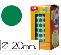 Gomets Autoadhesivos Circulares 20Mm Verde Rollo De 1770 Unidades