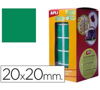 Gomets Autoadhesivos Cuadrados 20X20 Mm Verde Rollo De 1770 Unidades
