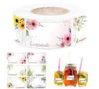 Etiquetas autoadhesivas de mermelada, 500 Etiquetas Congelador para tarros de mermelada, Tarros de especias, Botellas, Tarros de Navidad, Pegatinas de regalo, Organización de Despensa