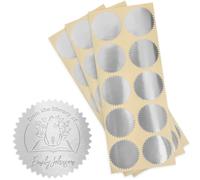 Etiquetas autoadhesivas MaxMark de 1,75"" con acabado plateado brillante para certificados, sellos de relieve para bibliotecas y notarios - 100 un