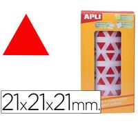 Gomets Autoadhesivos Triangulares 21X21X21 Mm Rojo Rollo De 2832 Unidades