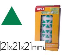 Gomets Autoadhesivos Triangulares 21X21X21 Mm Verde Rollo De 2832 Unidades