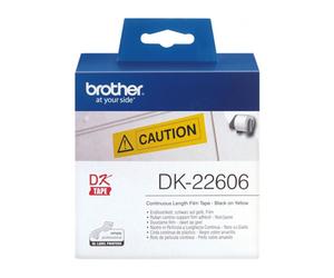 Etiquetas cinta continua brother amarilla dk22606 62mm