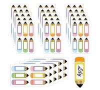 Etiquetas con nombre, 120 etiquetas en forma de lápiz, bonito juego de calcomanías adhesivas para identificación de niños, escuela, guardería, oficina, , conferencia, eventos, suministros de