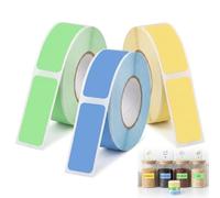 Etiquetas de 12 x 40 mm para Nelko P21 & NIIMBOT D11 D110 D101-3 rollos de etiquetas térmicas de colores (amarillo, azul, verde), 480 pegatinas impermeables compatibles con impresora de etiquetas