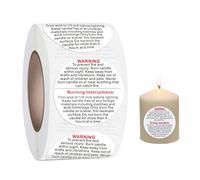 Etiquetas de advertencia para velas, 500 unidades de 3,8 cm, pegatinas para recipientes de para hacer tarros de velas y latas de bricolaje